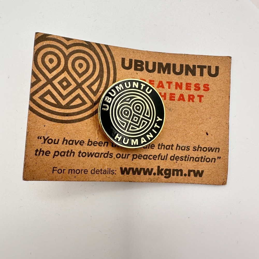 Vintage 90s UBUMUNTU Humanity Pin Greatness of Heart Enamel Gold Tone Rwanda KGM